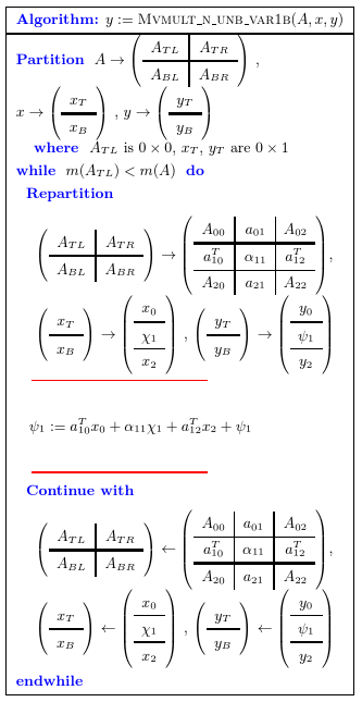 Alternative matrix-vector multiplication via dot products algorithm